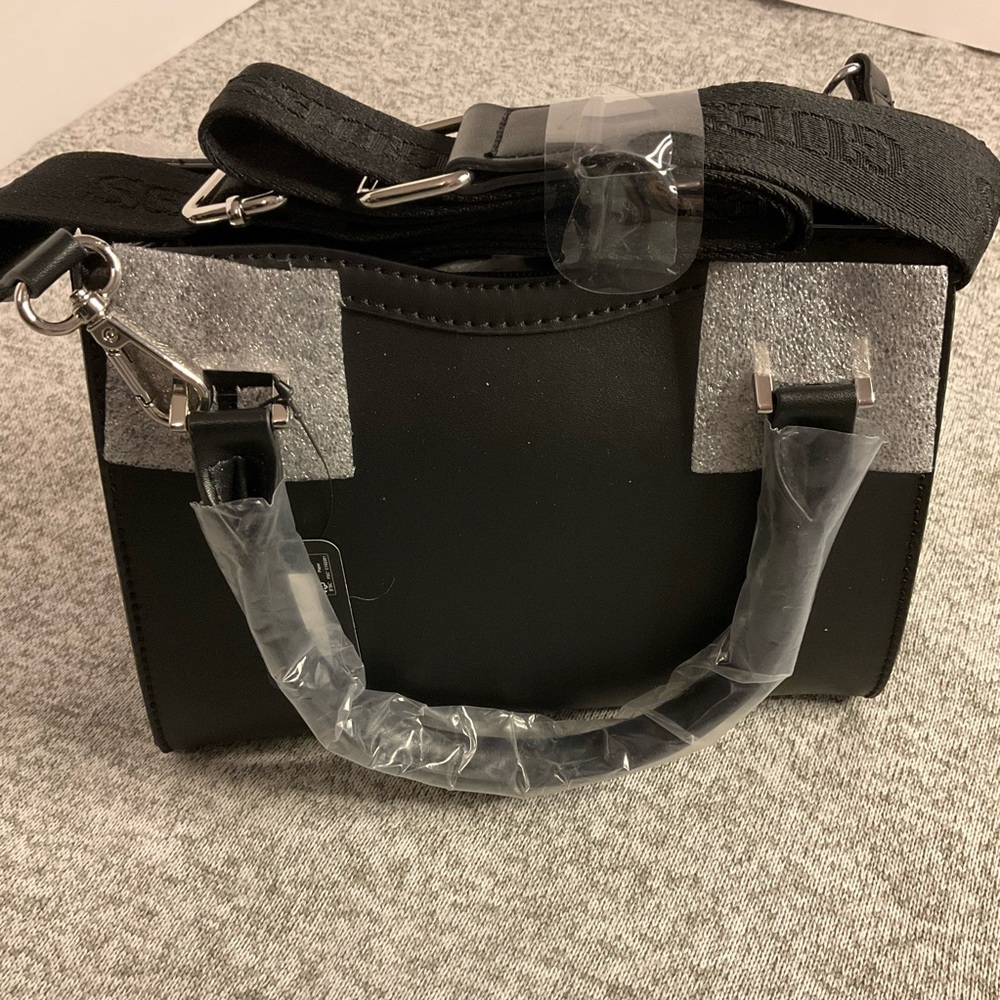 GUESS Factory Ocata Mini Satchel Black handbag Crossbody 
w/ Silver Chain *NWT* - Picture 7 of 11
